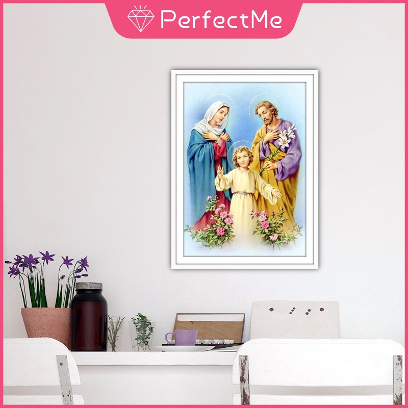 Tranh đính đá 5d 30x40cm tự làm hình tôn giáo trang trí nhà cửa