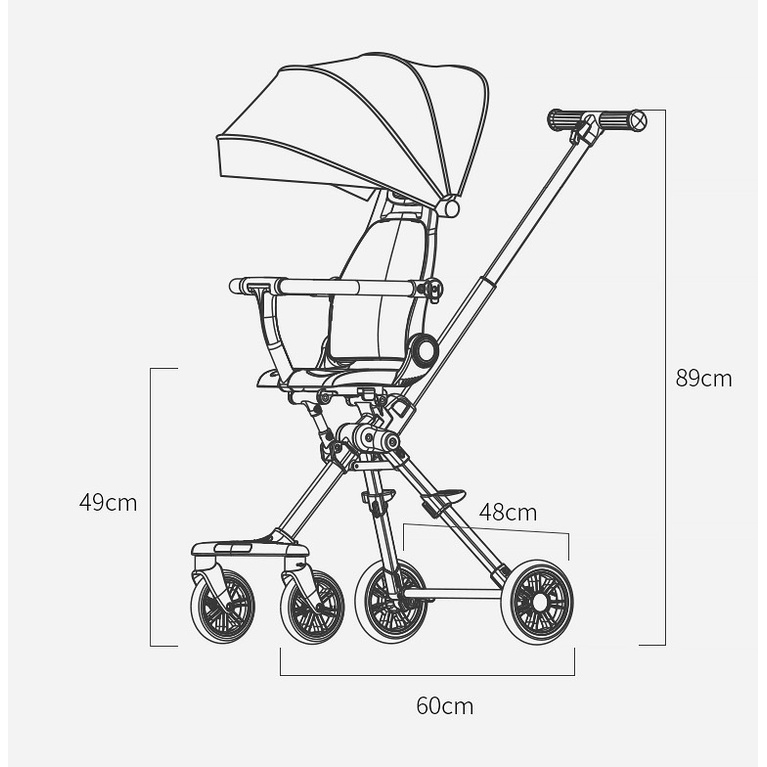 Xe đảo chiều gấp gọn cao cấp J20 Ghế ngồi xoay 360 độ