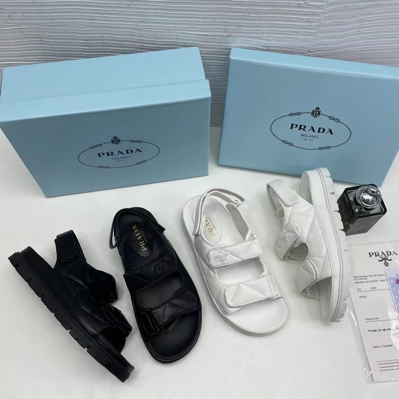 Sandal Prada 2 Màu Trắng Đen Full Size 35-39