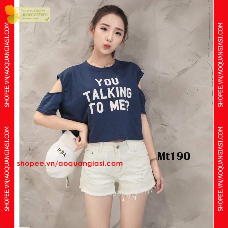 Quần short kaki lai rách MT190