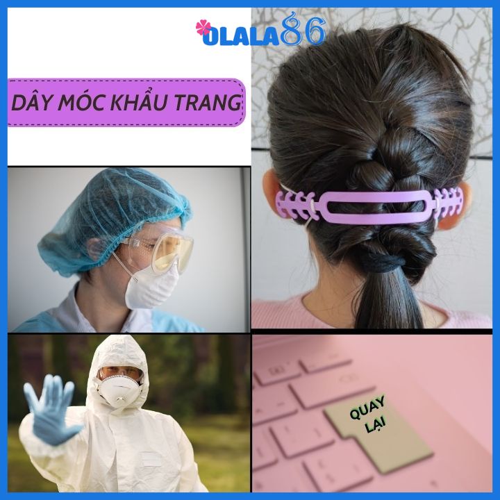 Móc đeo khẩu trang chống đau tai, dây đeo khẩu trang chống đau tai chất liệu silicon nhiều màu OLala86