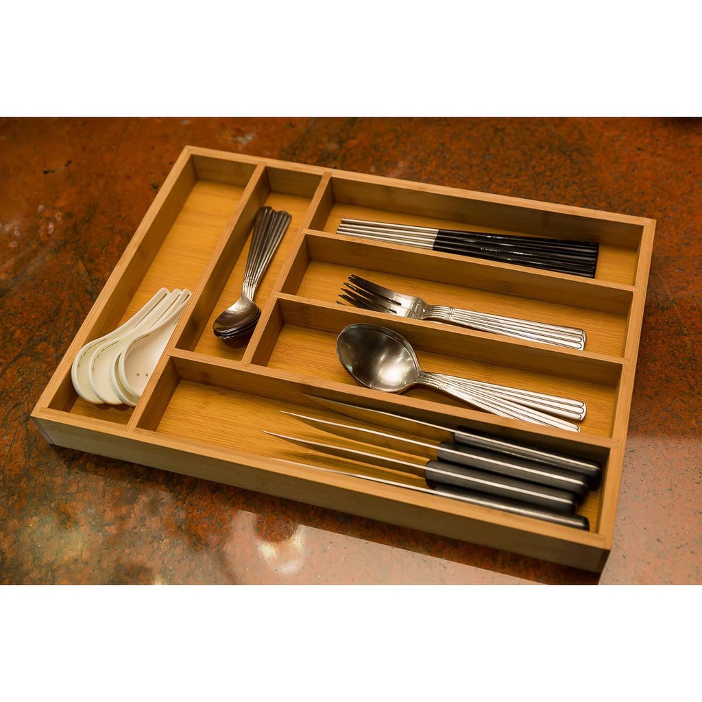 Khay gỗ tre đựng đồ đa năng 6 ngăn - khay chia đồ đa năng cao cấp xuất khẩu [AUSTIN-06] | BigBuy360 - bigbuy360.vn