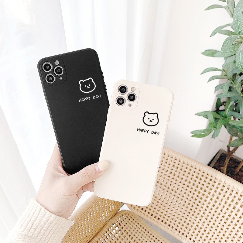 Ốp lưng iphone Bear tí hon cạnh vuông 5/5s/6/6plus/6s/6splus/7/7plus/8/8plus/x/xr/xs/11/12/pro/max/plus/promax