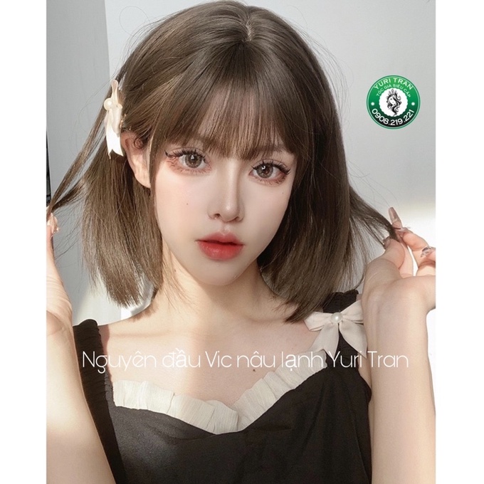 TÓC GIẢ VIC NÂU LẠNH NGUYÊN ĐẦU  tặng kèm lưới trùm xịn