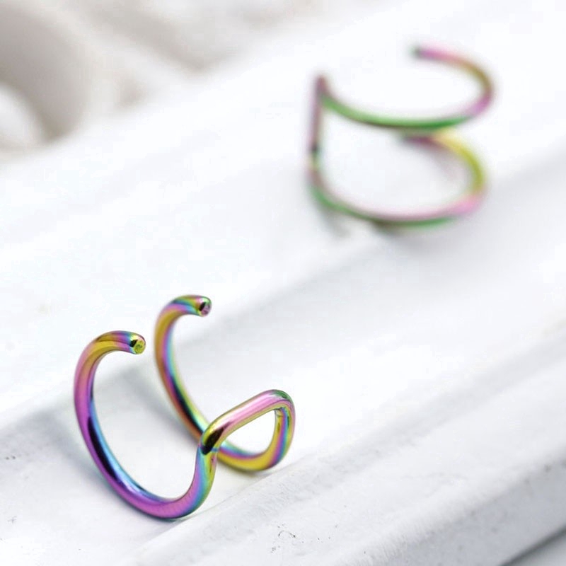 (Hàng Mới Về) Kẹp Vành Tai Không Cần Xỏ Lỗ Phong Cách Punk Đơn Giản Cho Nam Và Nữ