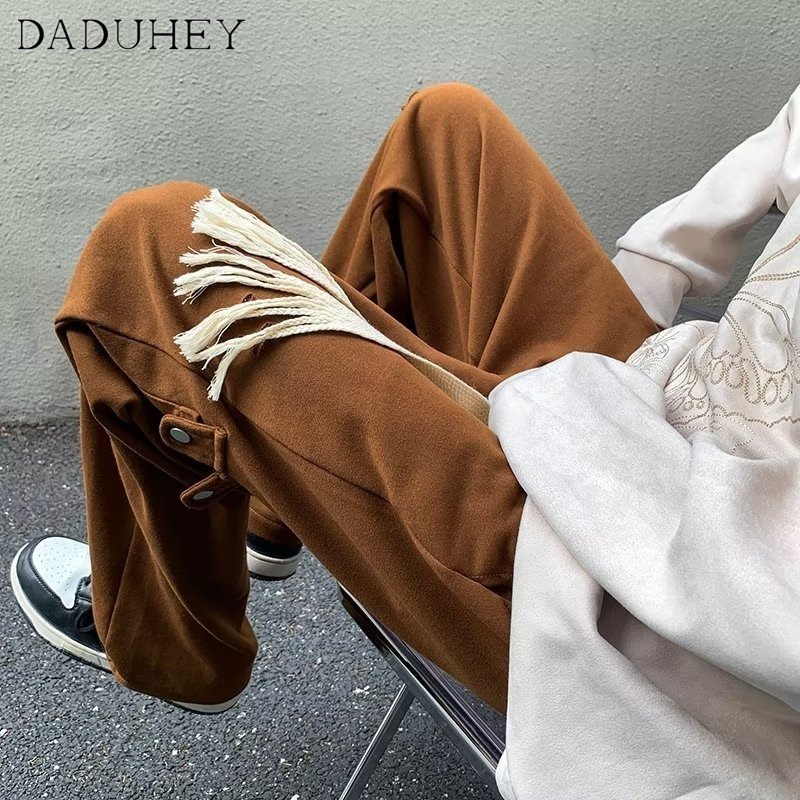 DaDuHey 2022 American Style Loose Straight Casual Pants Men's Autumn Vibe Fashion Brand Functional Overalls