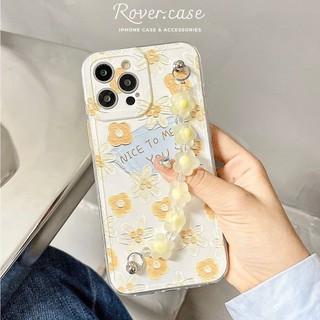 Ốp điện thoại có dây hoa vàng nhỏ cầm tay Nice to meet you Case iPhone 13/7/8/plus/x/xs/max/11/12/pro/promax