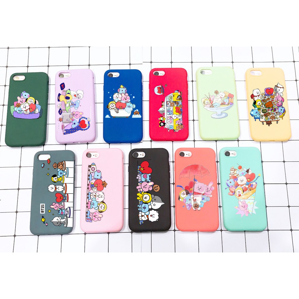 Ốp điện thoại bangtan army idol kpop nhiều màu không trong IP 6 7 8 X OPDI3