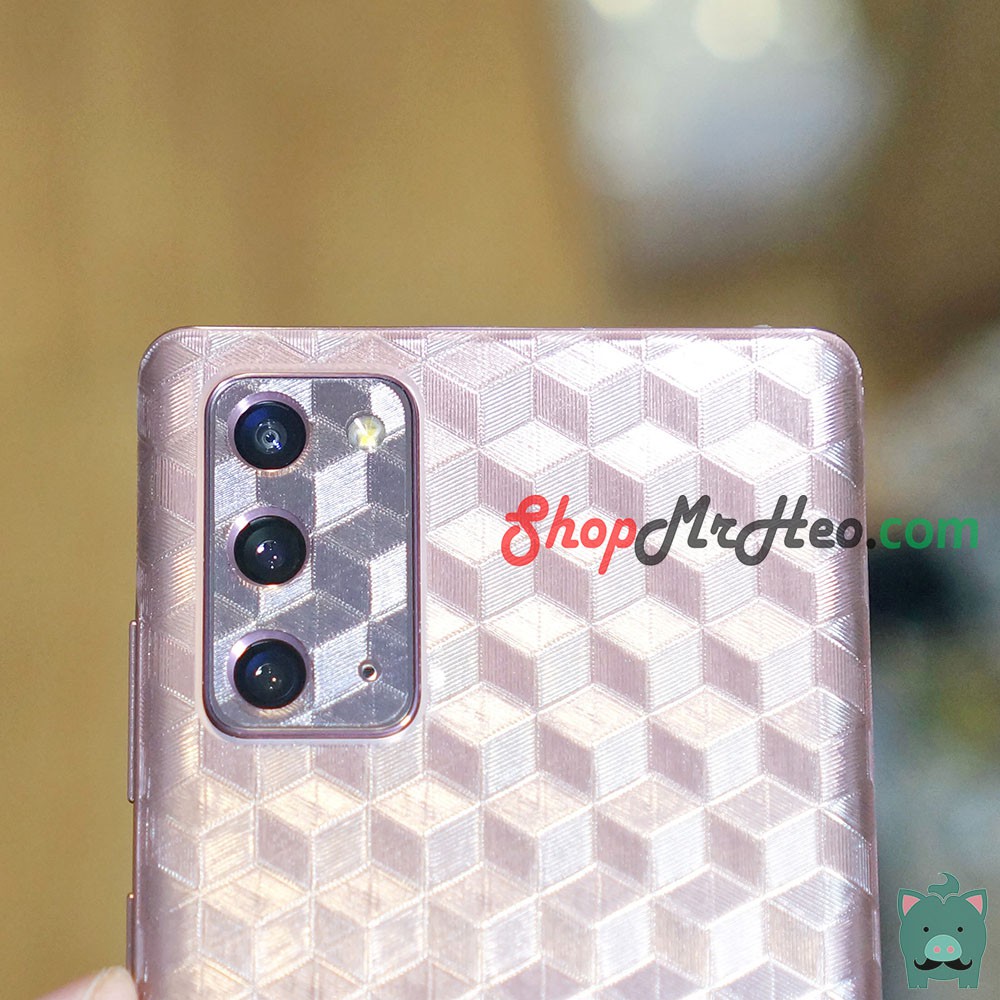 Skin Dán Mặt Sau Lưng Vân 3D Samsung Galaxy Note 20 - Note 20 Ultra - Carbon, Hình hộp, Nhám, Vân Da