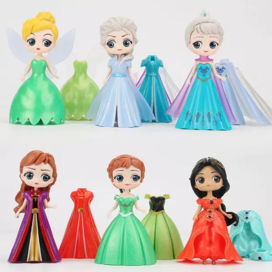 Set 6 búp bê thay váy 12cm- Elsa