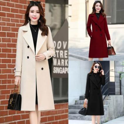 Áo Khoác Dạ Len Dáng Dài Phối Nút Cao Cấp Form Chuẩn Hàng Quảng Châu Màu Đỏ | BigBuy360 - bigbuy360.vn