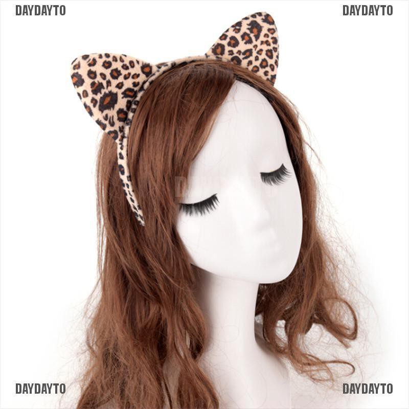 Băng Đô Tai Mèo Họa Tiết Da Báo Thời Trang Dành Cho Nữ