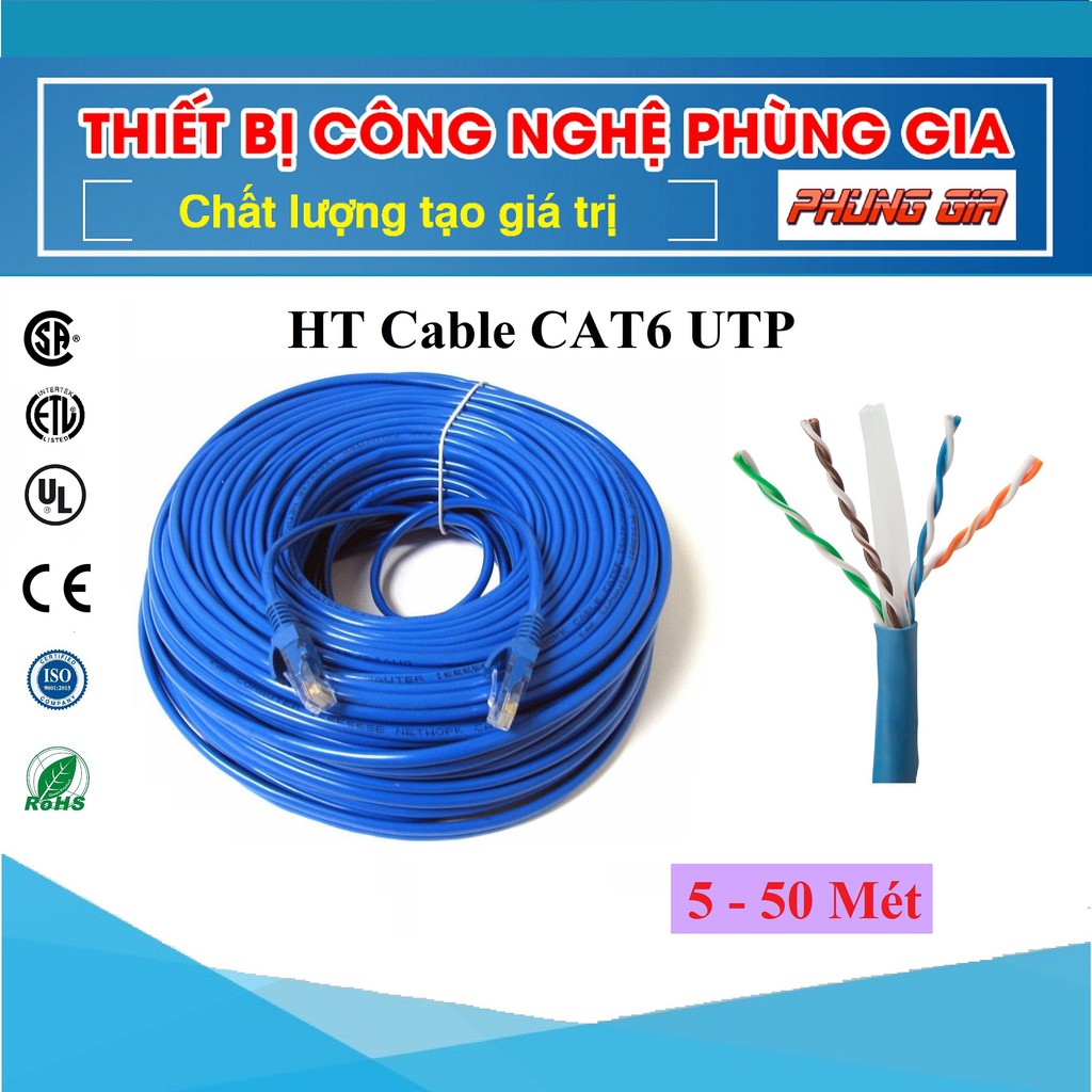 Dây cáp mạng CAT 6 HT-CABLE UTP [5 - 50 Mét]