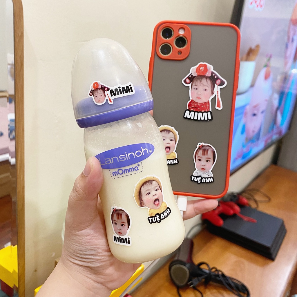 ( Thiết kế riêng) Sticker dán in hình bé - Thiết kế riêng theo yêu cầu - Dán đồ dùng học tập, nhãn sách vở