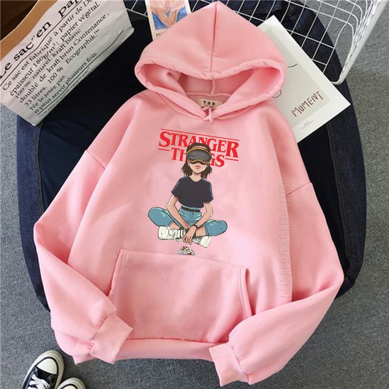 Áo Hoodie In Hình Hoạt Hình Stranger Things Season 3 Thời Trang Cho Nữ