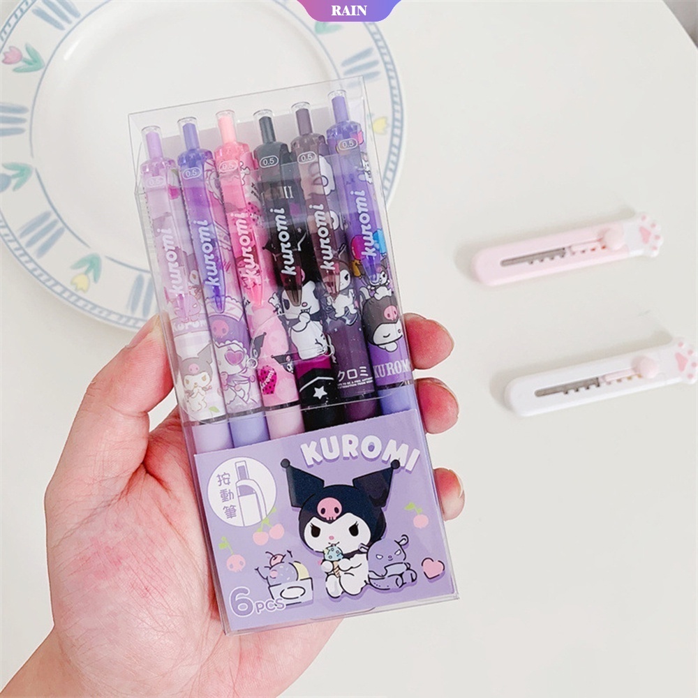 SANRIO Bút Bi Bấm Mực Nước Màu Đen Ngòi 0.5mm Series Kuromi Series 3 Dễ Thương Cho Học Sinh