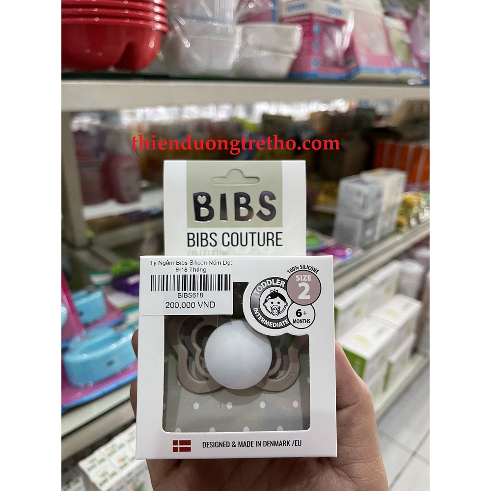 Ty Giả Ty Ngậm BIBS Couture Silicon Núm Dẹt (Núm Vát) 0-6/ 6-18 Tháng