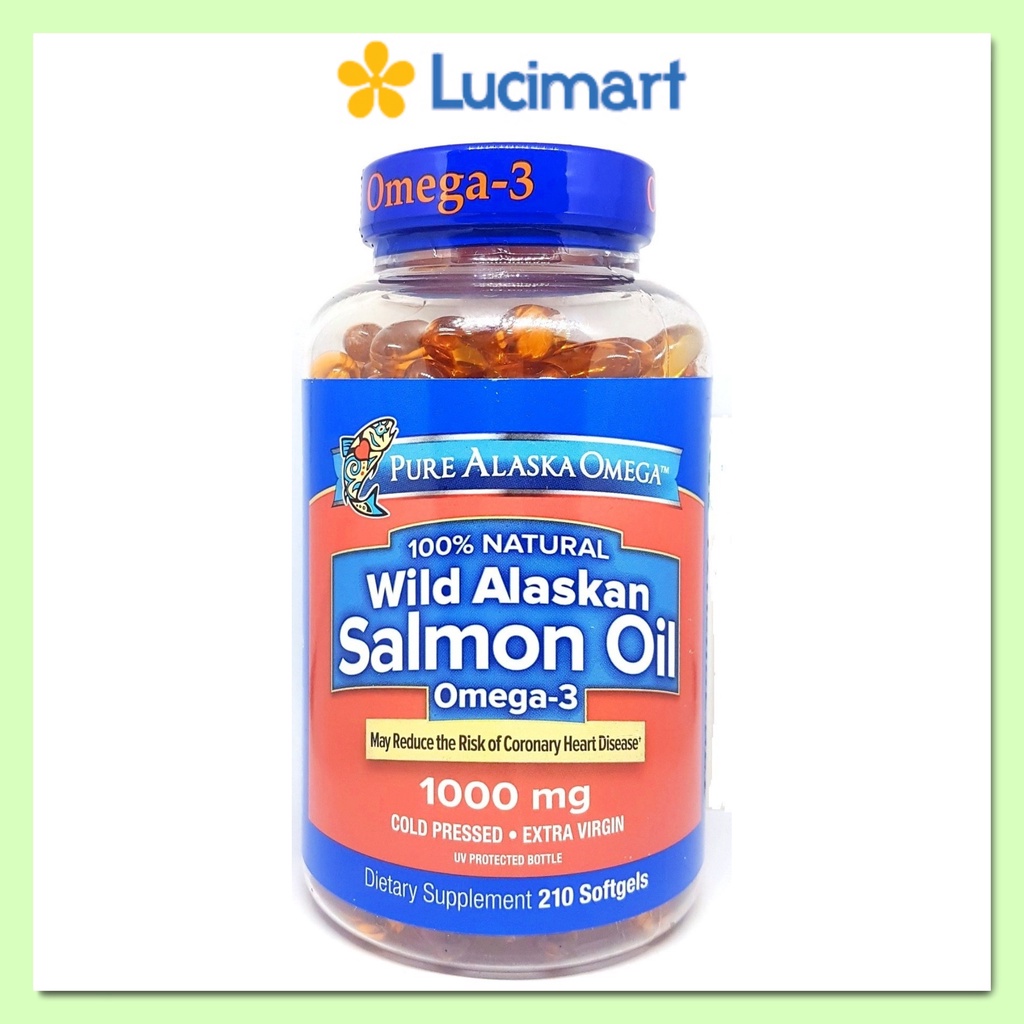 Viên Uống Dầu Cá Hồi Alaska Wild Salmon Oil Omega-3 1000mg 210 viên [Hàng Mỹ hạn dùng 9/2024]