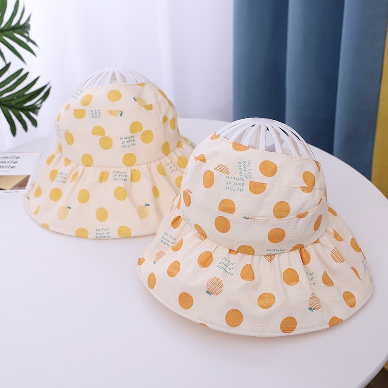 Mũ rộng vành họa tiết chấm bi đáng yêu cho nữ