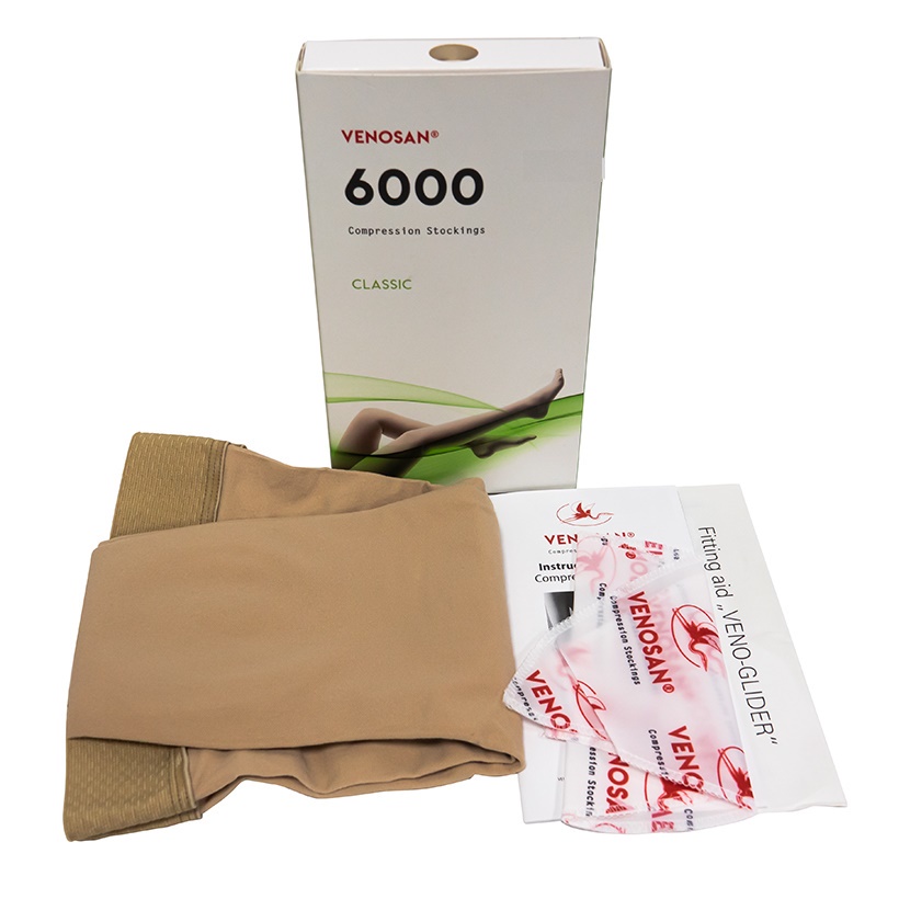 Vớ y khoa điều trị giãn tĩnh mạch Venosan 6000 (vớ gối, vớ đùi, vớ hông) (có áp lực 1, áp lực 2, bít ngón, hở ngón)