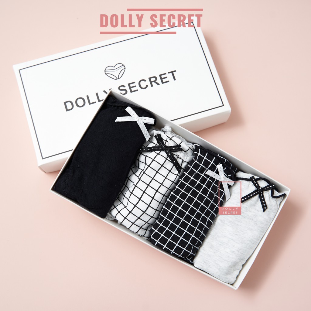 Quần lót cotton viền sóng đính nơ dễ thương vải kháng khuẩn cho nữ DOLLY SECRET QL028 | BigBuy360 - bigbuy360.vn