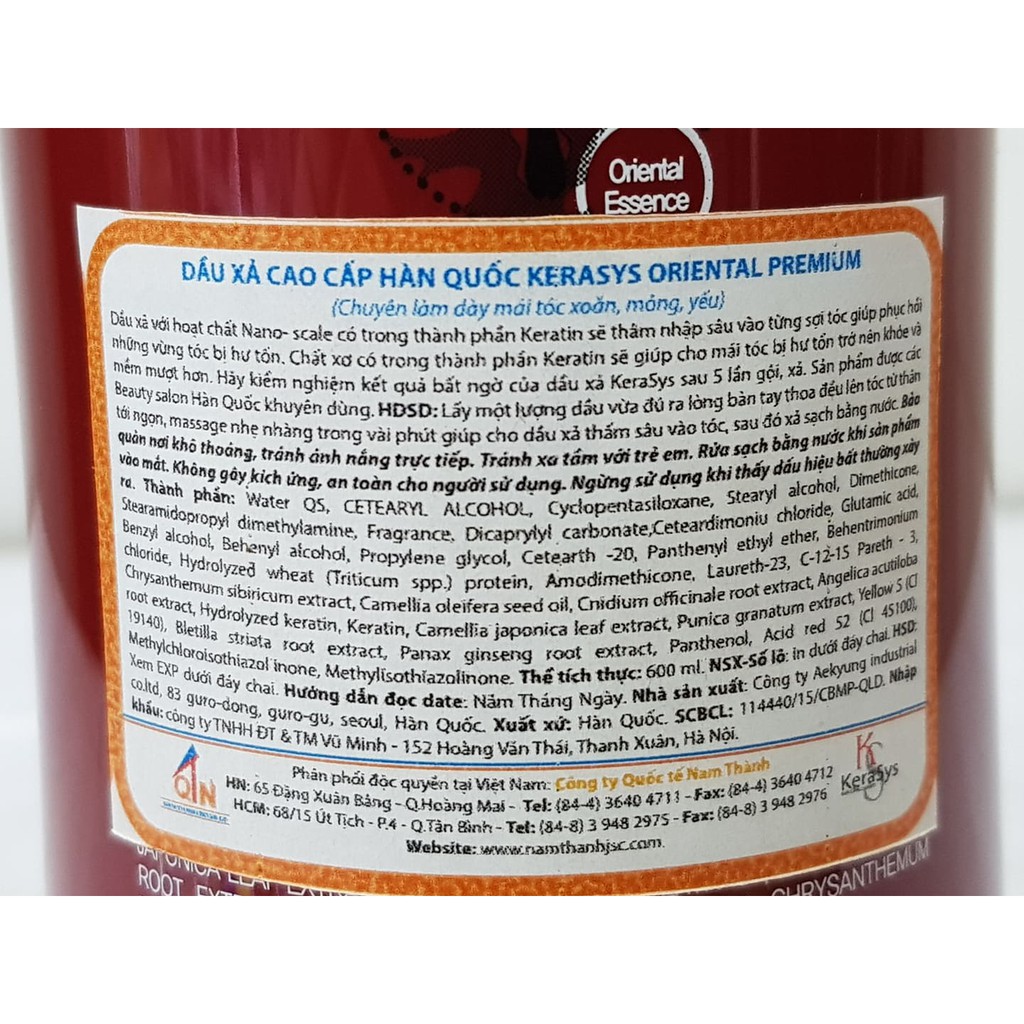 Dầu Gội Dầu Xả Phục Hồi Tóc Hư Tổn Kerasys Oriental Premium 600ml Hàn Quốc