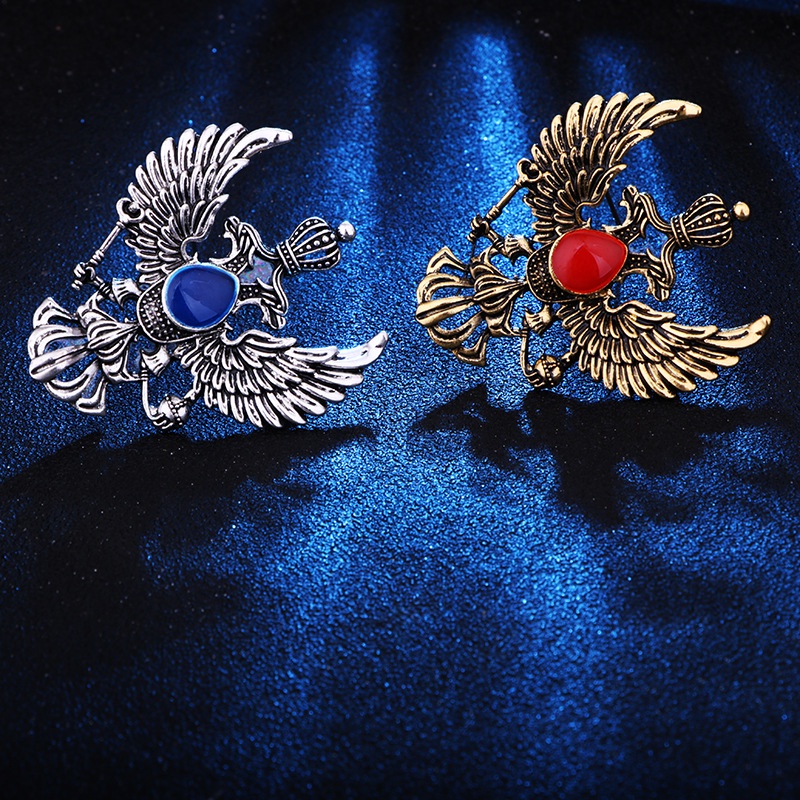 Hàng Mới Về Trâm Cài Áo Hai Đầu Hình Đại Bàng Mỹ Cổ Điển Cho Nam