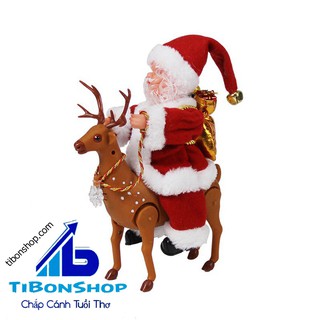 Ông già Noel cưỡi tuần lộc size lớn quà tặng giáng sinh 2019