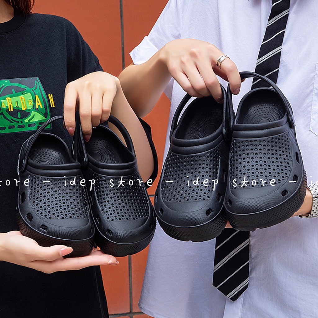 𝐢𝐃É𝐏 𝐒𝐋𝟎𝟏𝟕 Dép crocs unisex siêu nhẹ- Dép sục bít mũi nam nữ lỗ thoáng khí đi mưa đi biển siêu bền