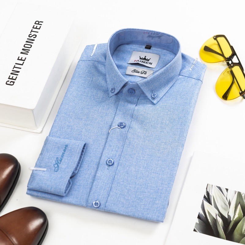 Sơ Mi Nam Công Sở Thiết Kế Cao Cấp-Chất Đũi Chống Nhăn-Mềm Mát,Form Slimfit-100% Ảnh Shop Chụp