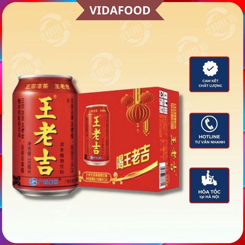 Trà Sâm Thanh Nhiệt, Gỉai Độc Cơ Thể Wanglaoji 310m Sét 6 Lon, Hàng Nội Địa Loại 1, Nước Giai Khát Quốc Dân [Ship Hỏa ốc
