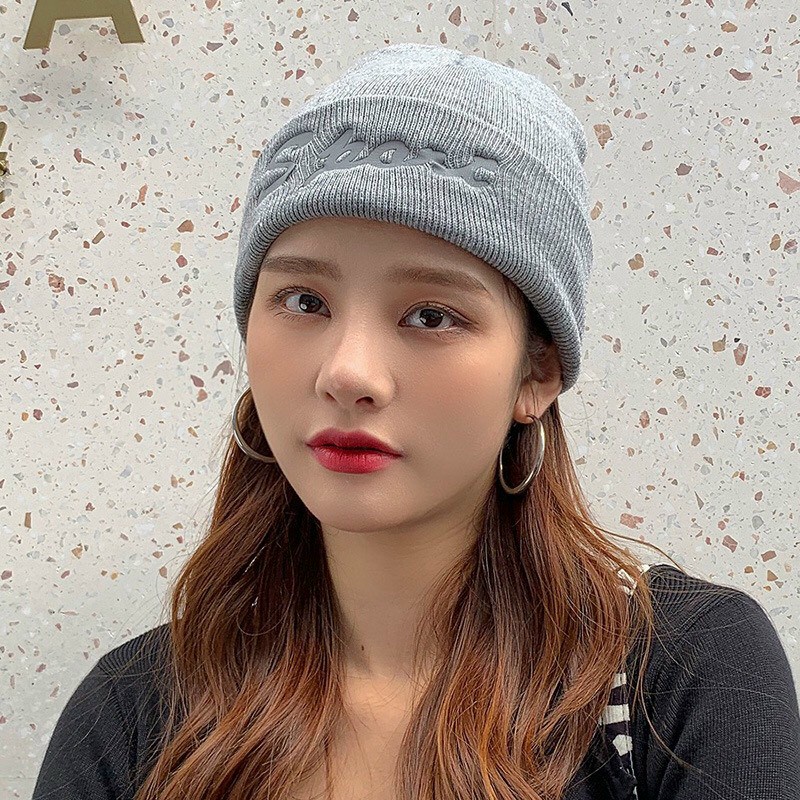 ❤️ MŨ LEN ❤️ Nón Len Beanie Cá Tính -  Len Trơn Hàn Quốc Thời Trang PHỐI CHỮ phong cách đường phố