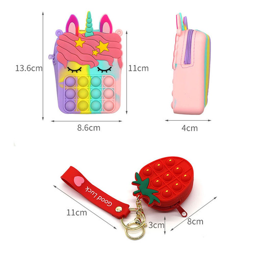 Unicorn Pop it Messenger bag Push Bubble Sensory Fidget Stress Release