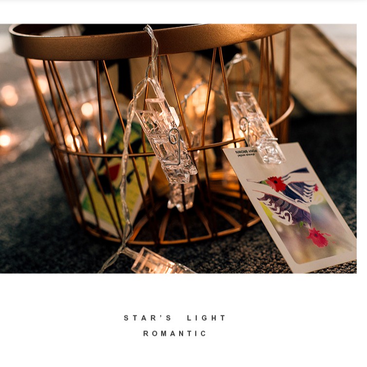 3M DÂY 20 ĐÈN LED KẸP FAIRY LIGHT TREO ẢNH TRANG TRÍ PHÒNG SIÊU ĐẸP | BigBuy360 - bigbuy360.vn