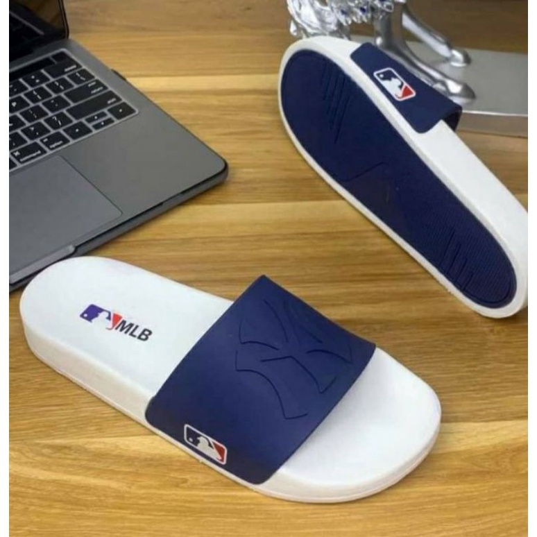 Dép nam quai ngang mlb trắng đế chống trơn trượt size 38_43