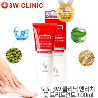 Kem Dưỡng Da Chân Chiết Xuất Đậu Xanh Enrich Foot Treatment 3W Clinic 100ml