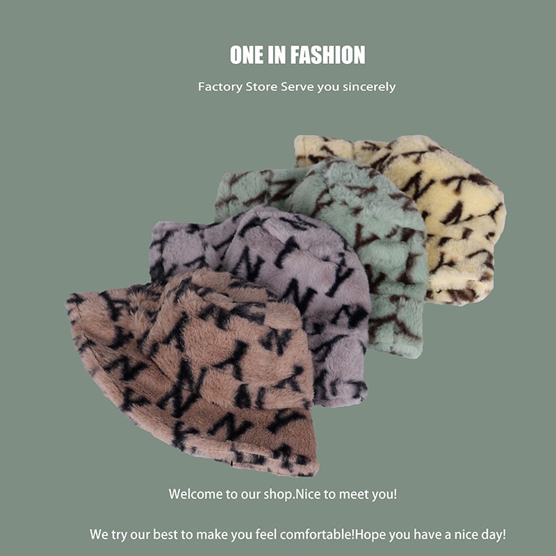 [SẴN]☘ Mũ nón bucket lông mịn chữ NY phong cách Ulzzang (M51)