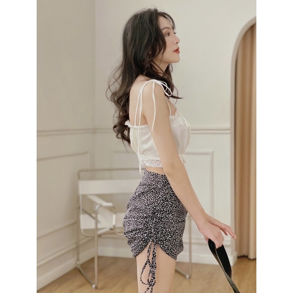 Chân váy beo dây rút Ebublio