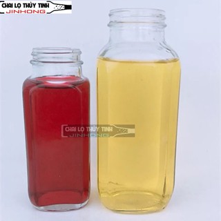 Bình thủy tinh vuông 350ml nắp vặn nhôm