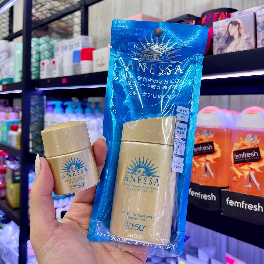 (Mini/Fullsize) Kem Chống Nắng Dạng Sữa Dành Cho Da Dầu ANESSA Perfect UV Sunscreen Skincare Milk SPF50