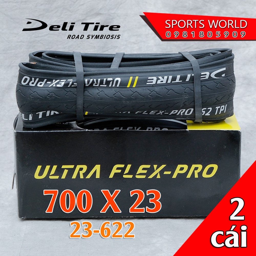 Vỏ Xếp xe đạp 700x23 (23-622) gai chìm S-215 DELI-TIRE ULTRA FLEX - INDONESIA (Số lượng 2 cái)