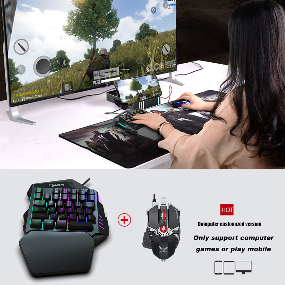 Bộ Bàn Phím Và Chuột Chơi Game Có Đèn Led Màu Hxsj J50 Usb Rgb