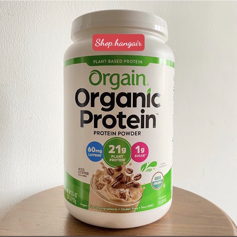 Bột protein thực vật hữu cơ Orgain Organic Protein powder plant based vị cà phê đá Iced coffee 920 mẫu mới nhất order US