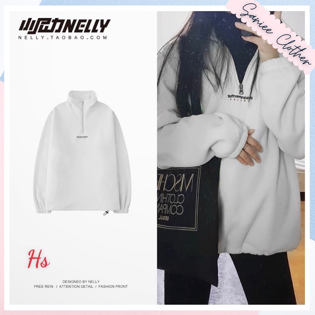 Áo Nỉ Nam, Nữ Unisex Chất Dày Lông Thêu Chữ THAR Cổ Lọ Có Khoá Saniee Clother - SP000593