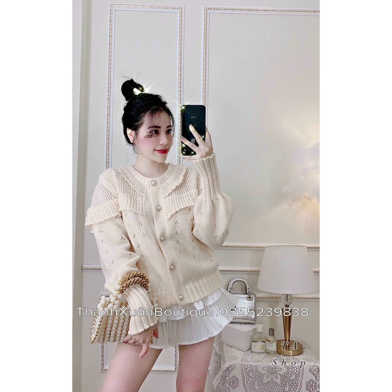 Áo len kiểu Hàn Quốc , áo len nữ form rộng dệt kim tay bồng tiểu thư siêu dễ thương dễ phối đồ dưới 56kg | BigBuy360 - bigbuy360.vn