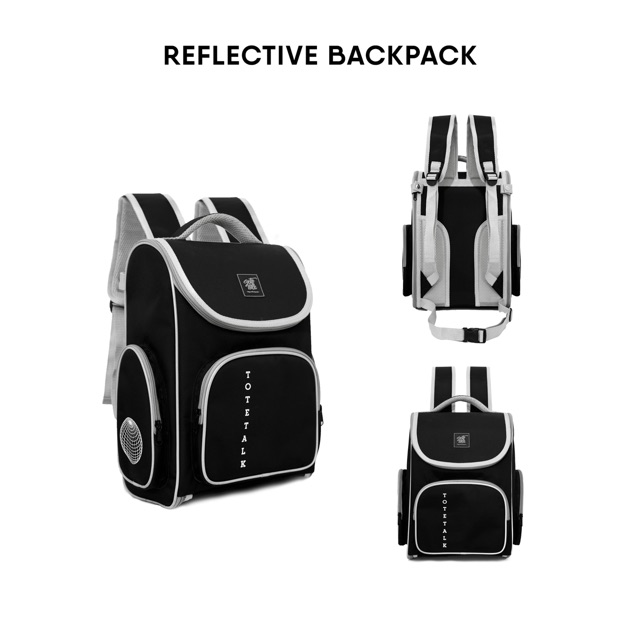 [Có bảo hành] Balo Viền Phản Quang Chống Gù Lưng REFLECTIVE BACKPACK - Chống Nước Tote Talk