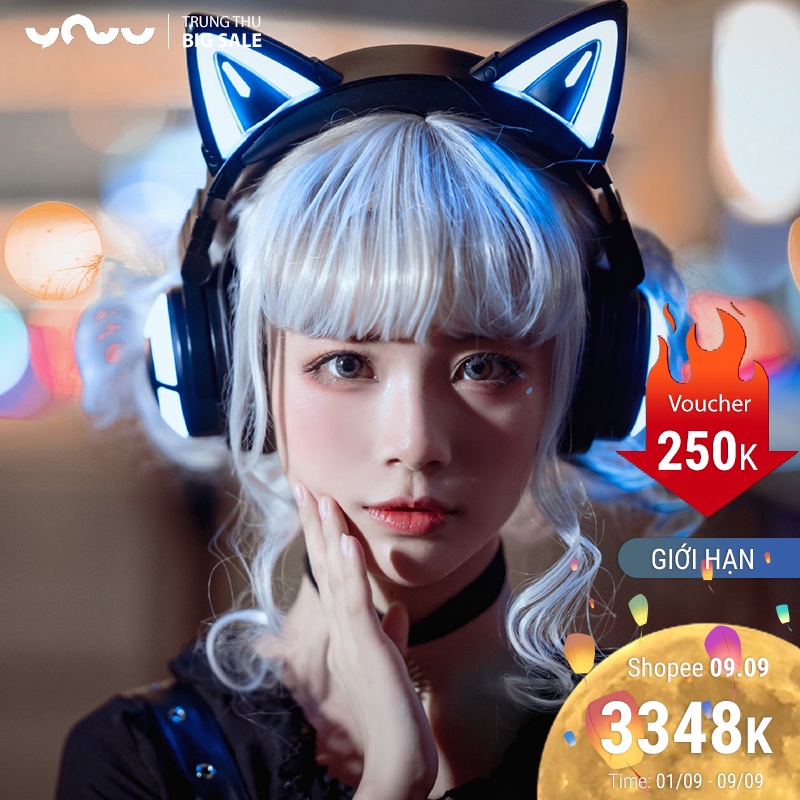 Tai nghe tai mèo Demon Dance YOWU cat ear headphone 3G