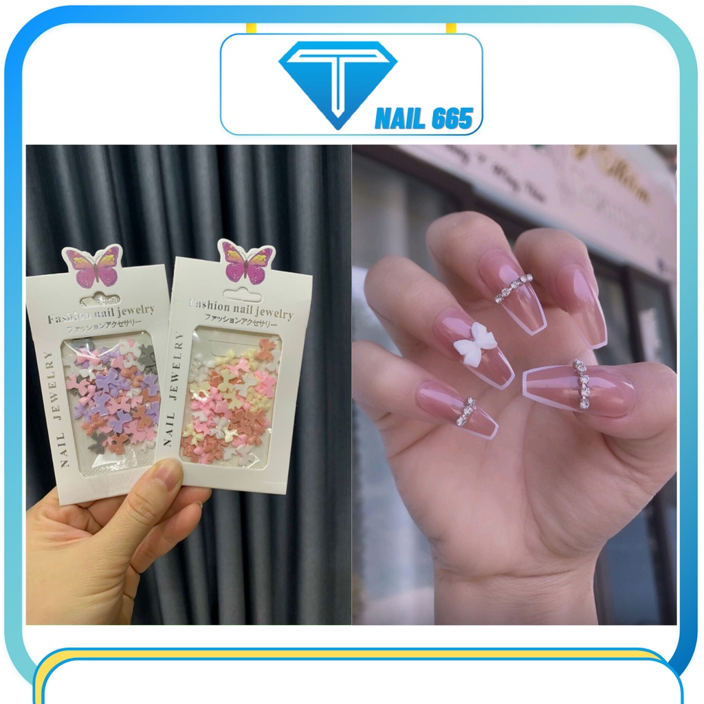 Charm nơ gắn móng nail , Charm nơ nail cao cấp