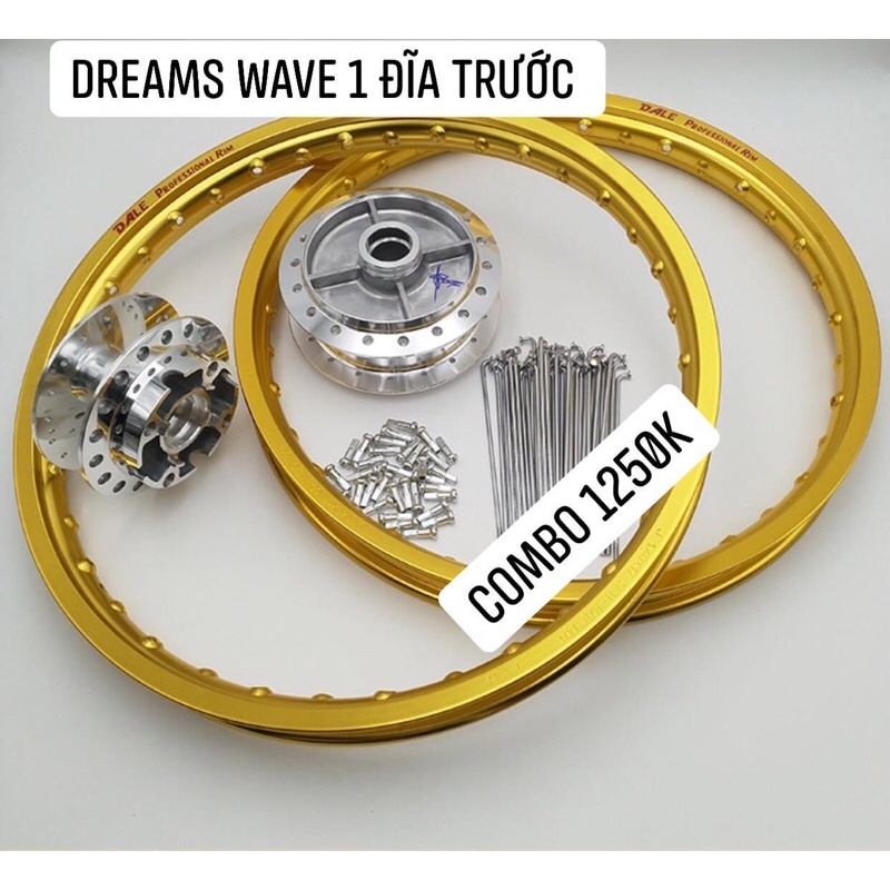 Combo căm đùm niềng cho dreams wave 1 đĩa trước
