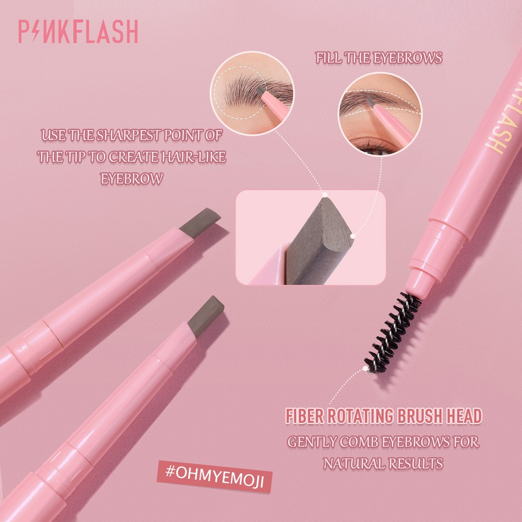 Chì kẻ mày PINKFLASH E09 ngòi mềm kèm cọ dễ tán màu chống nước lâu trôi 8 giờ 30g | BigBuy360 - bigbuy360.vn